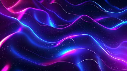 Obraz premium Abstract Neon Waves: A Digital Art Masterpiece