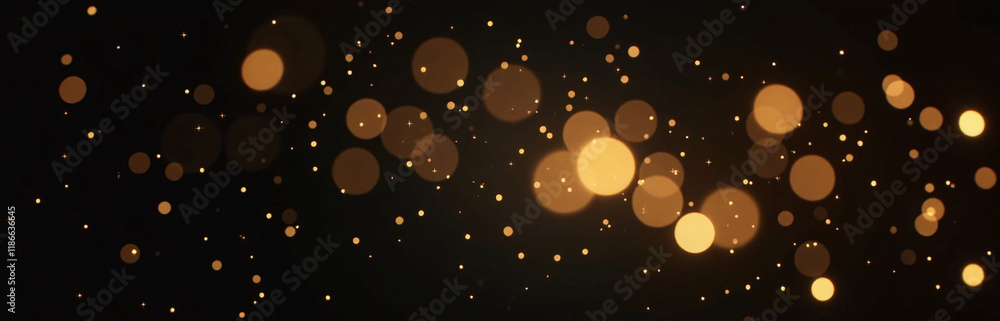 Aufkleber golden bokeh patterns suspended in a dark, velvety black space create an elegant and sophisticated v