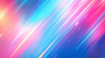Obraz premium Abstract diagonal light streaks in pink, blue, and orange.