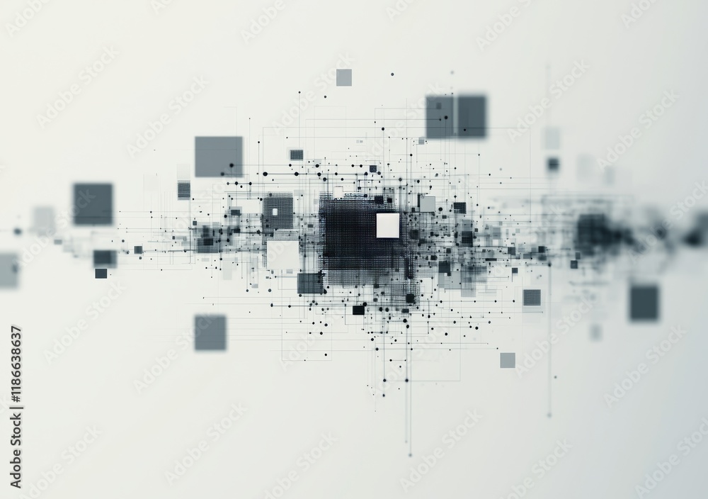 Aufkleber abstract technology communication data science with white background