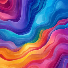 Obraz premium Vibrant Rainbow Swirl Abstract Background Colorful Fluid Wave Design Digital Art