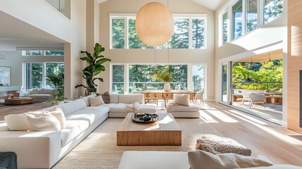 Fototapeta premium Modern room decor ideas for practica living spaces in a bright home environment