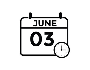  3 June - Daily calendar Icon