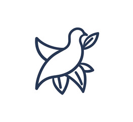 Obraz premium Dove of Peace: A Symbol of Tranquility and Hope, Line Art Illustration