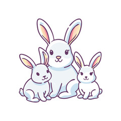 bunny family vector icon, easter vector illustration - simple illustration of bunny family perfect for logos, and easter-themed designs.