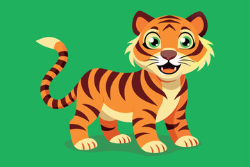 Tiger animal flat vector illustration