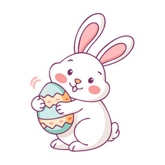 bunny holding an egg vector icon, easter vector illustration - simple illustration of bunny holding an egg perfect for logos, and easter-themed designs.
