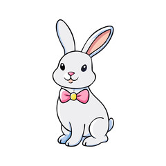 bunny with bow tie vector icon, easter vector illustration - simple illustration of bunny with bow tie perfect for logos, and easter-themed designs.