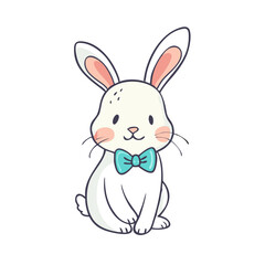 bunny with bow tie vector icon, easter vector illustration - simple illustration of bunny with bow tie perfect for logos, and easter-themed designs.