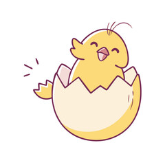 chick hatching vector icon, easter vector illustration - simple illustration of chick hatching perfect for logos, and easter-themed designs.