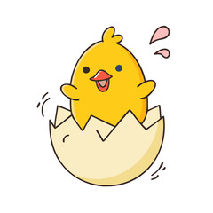 chick hatching vector icon, easter vector illustration - simple illustration of chick hatching perfect for logos, and easter-themed designs.
