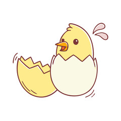chick hatching vector icon, easter vector illustration - simple illustration of chick hatching perfect for logos, and easter-themed designs.