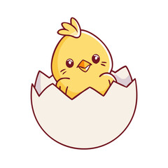 Obraz premium chick peeping out of egg vector icon, easter vector illustration - simple illustration of chick peeping out of egg perfect for logos, and easter-themed designs.