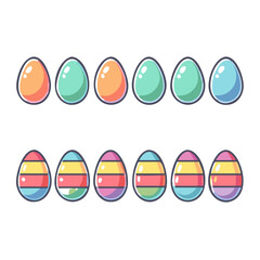 colorful eggs in a row vector icon, easter vector illustration - simple illustration of colorful eggs in a row perfect for logos, and easter-themed designs.