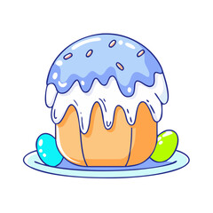 easter cake vector icon, easter vector illustration - simple illustration of easter cake perfect for logos, and easter-themed designs.