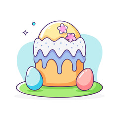 easter cake vector icon, easter vector illustration - simple illustration of easter cake perfect for logos, and easter-themed designs.