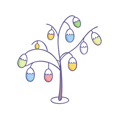 easter egg tree vector icon, easter vector illustration - simple illustration of easter egg tree perfect for logos, and easter-themed designs.