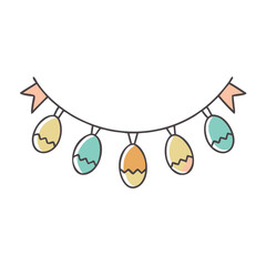 easter garland vector icon, easter vector illustration - simple illustration of easter garland perfect for logos, and easter-themed designs.