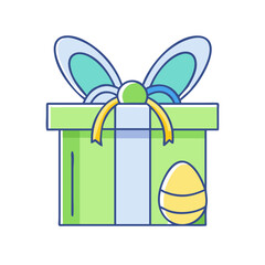 easter gift box vector icon, easter vector illustration - simple illustration of easter gift box perfect for logos, and easter-themed designs.