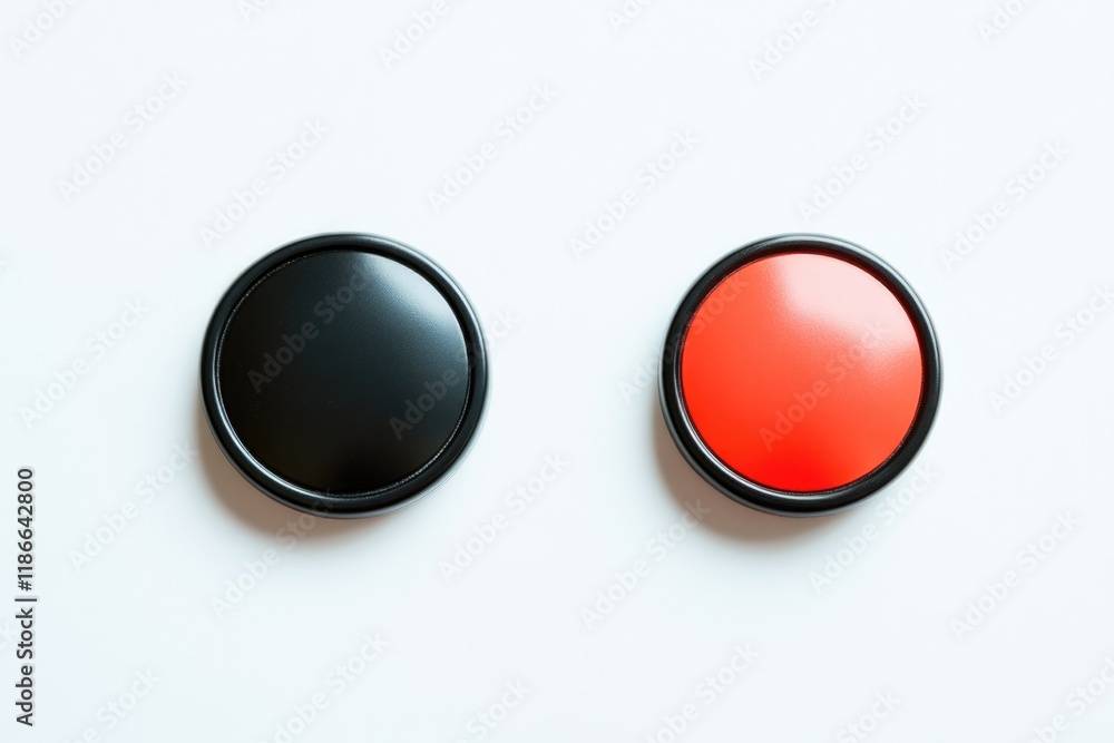 Poster simple design with two contrasting buttons on a clean background