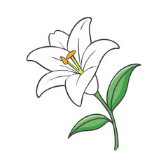 easter lily vector icon, easter vector illustration - simple illustration of easter lily perfect for logos, and easter-themed designs.