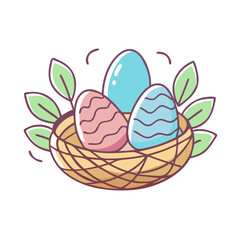 easter nest vector icon, easter vector illustration - simple illustration of easter nest perfect for logos, and easter-themed designs.