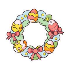 easter wreath vector icon, easter vector illustration - simple illustration of easter wreath perfect for logos, and easter-themed designs.