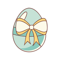 egg with ribbon bow vector icon, easter vector illustration - simple illustration of egg with ribbon bow perfect for logos, and easter-themed designs.