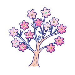 flowering tree vector icon, easter vector illustration - simple illustration of flowering tree perfect for logos, and easter-themed designs.