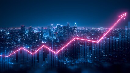 Naklejka premium Analyzing business growth trends in urban environments data visualization and insights