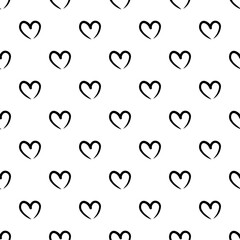 Doodle pattern with hearts. seamless ornament