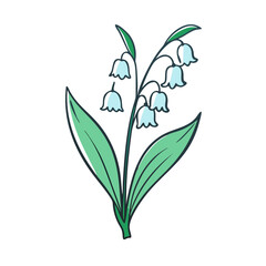 lily of the valley vector icon, easter vector illustration - simple illustration of lily of the valley perfect for logos, and easter-themed designs.
