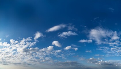 Obraz premium panoramic blue sky history with small white fluffy clouds excessive resolution landscape