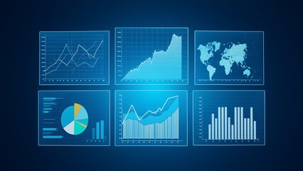 Data visualization insights for global business trends digital display analytical environment informative viewpoint