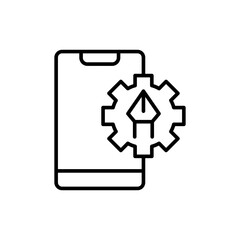 Front end developing app outline icons, minimalist vector illustration ,simple transparent graphic element .Isolated on white background