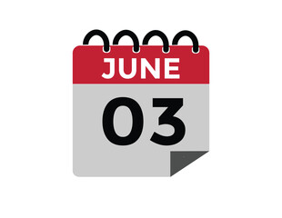  3 June - Daily calendar Icon