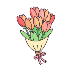 tulip bouquet vector icon, easter vector illustration - simple illustration of tulip bouquet perfect for logos, and easter-themed designs.
