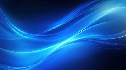 Abstract blue glowing wave background.