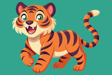 Tiger animal flat vector illustration