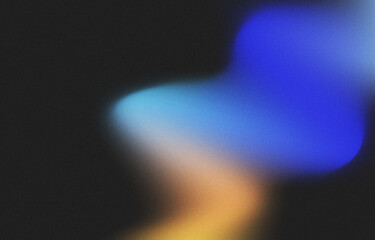 Dark and light blue yellow glow grainy abstract background. 4K Digital grainy gradient. Grainy black noise texture poster header cover wallpaper banner backdrop design template