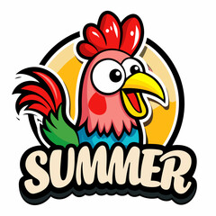 rooster with a ribbon