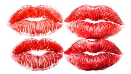 Red lipstick kiss mark vector illustration, a symbol of love and desire