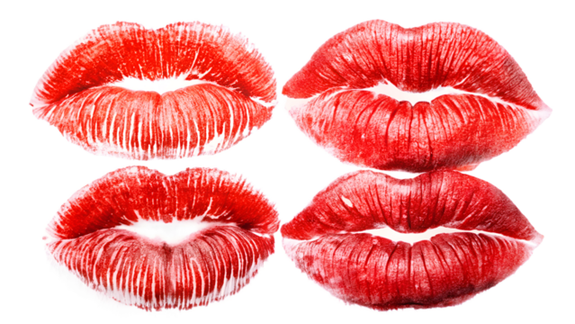 Red lipstick kiss mark vector illustration, a symbol of love and desire