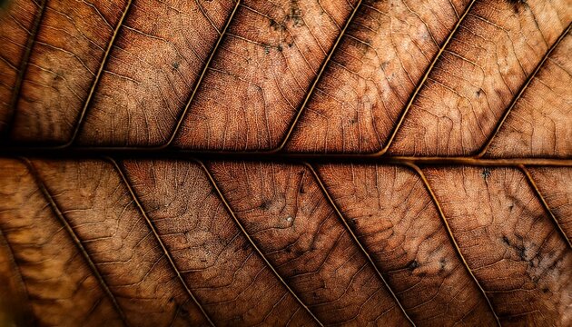 close up detial of brown dry leaf texture background