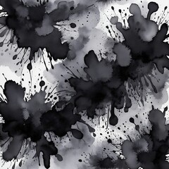 Black watercolor background, painted paper texture, abstract watercolor blotches and brush strokes