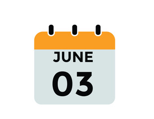  3 June - Daily calendar Icon