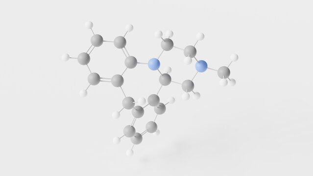 mianserin molecule 3d, molecular structure, ball and stick model, structural chemical formula antidepressant