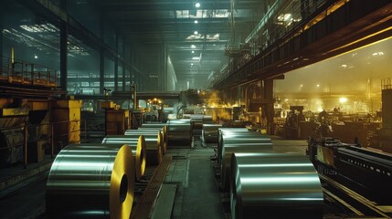 Obraz premium Industrial Interior: Steel Production Plant