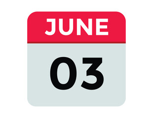  3 June - Daily calendar Icon