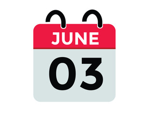  3 June - Daily calendar Icon